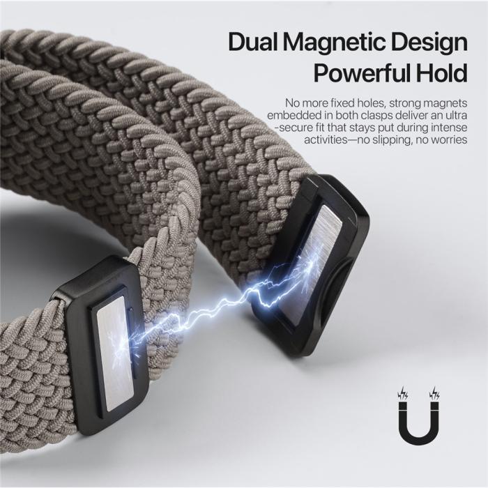 Bild 4, DUX DUCIS Apple Watch 42/44/45/46/49 mm Armband Flätat Grå