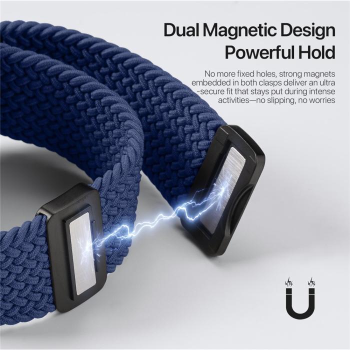 Bild 4, DUX DUCIS Apple Watch 42/44/45/46/49 mm Armband Flätat Mörk Blå