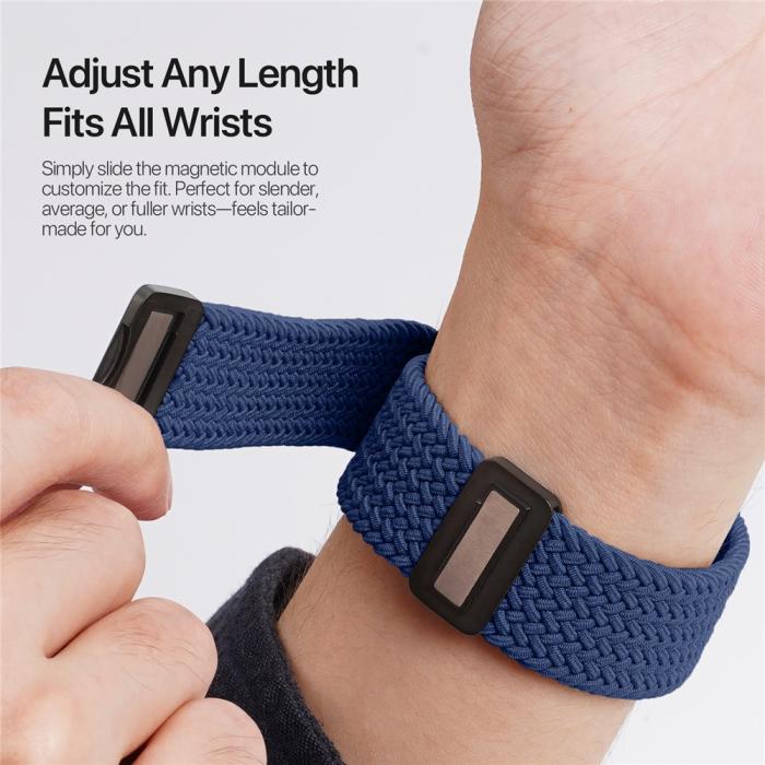 Bild 5, DUX DUCIS Apple Watch 42/44/45/46/49 mm Armband Flätat Mörk Blå