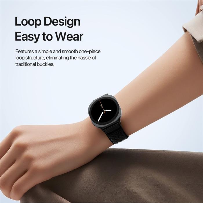 Bild 5, DUX DUCIS Galaxy Watch 8 46/44/40 mm Armband Nylon Loop Svart