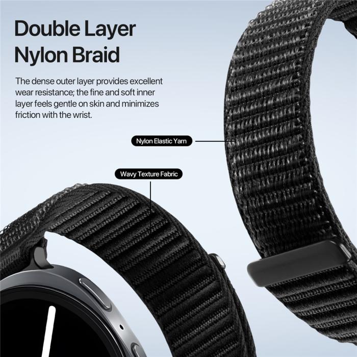 Bild 6, DUX DUCIS Galaxy Watch 8 46/44/40 mm Armband Nylon Loop Svart