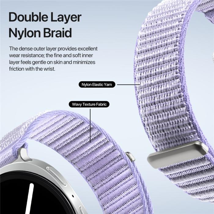 Bild 6, DUX DUCIS Galaxy Watch 8 46/44/40 mm Armband Nylon Loop Lila