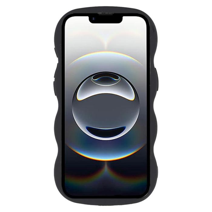 Bild 2, iPhone 16e Mobilskal Wavy Svart