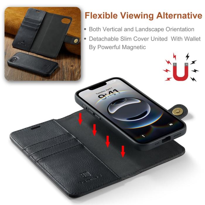 Bild 4, DG.MING iPhone 16e 2in1 Magnet Fodral / Skal Svart