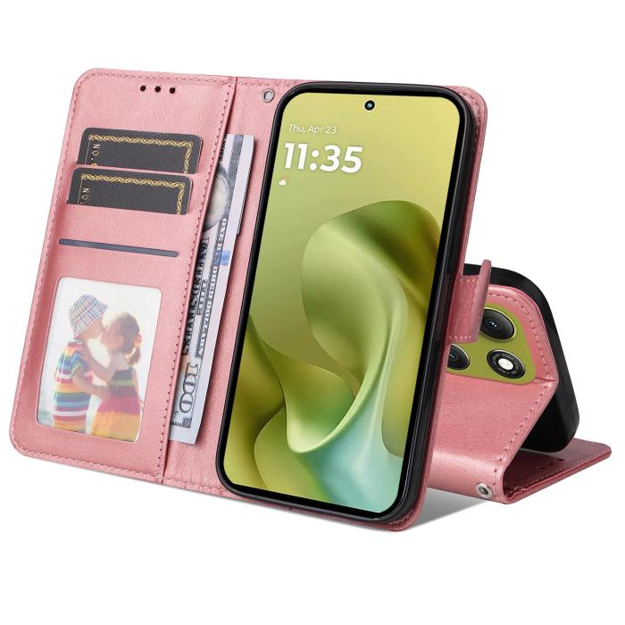 Bild 2, Motorola Moto G86 Power / G86 5G Fodral Läder Roséguld