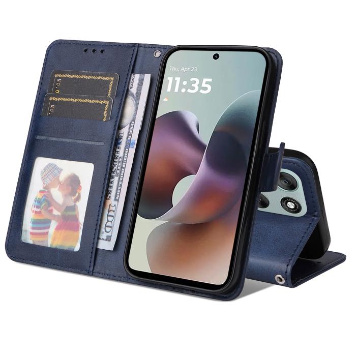 Bild 2, Motorola Moto G56 5G Fodral Läder Blå