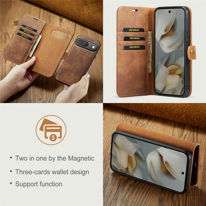 Bild 5, DG.MING Google Pixel 10/10 Pro 2in1 Magnet Fodral / Skal Brun
