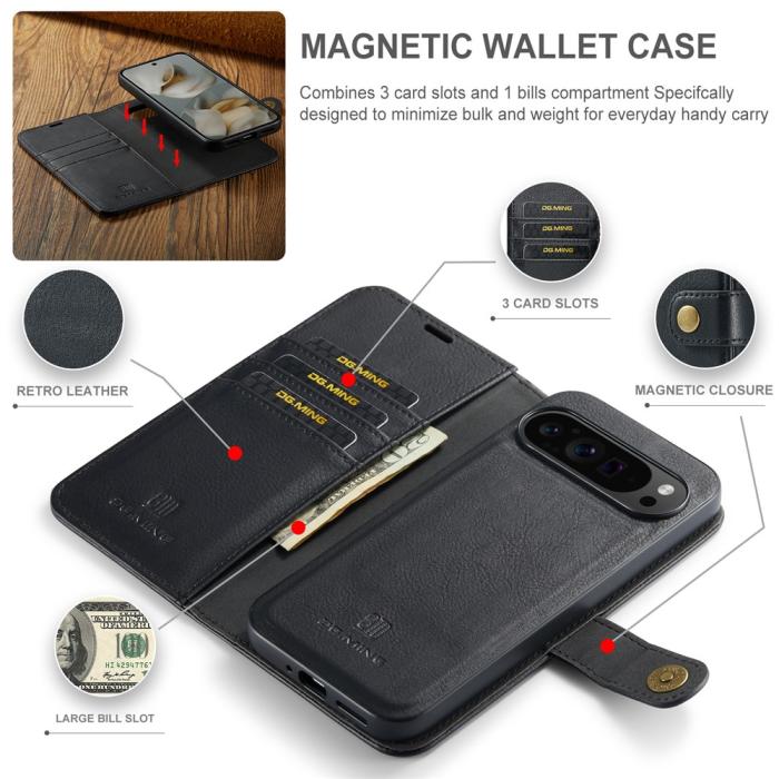 Bild 5, DG.MING Google Pixel 10 Pro XL 2in1 Magnet Fodral / Skal Svart