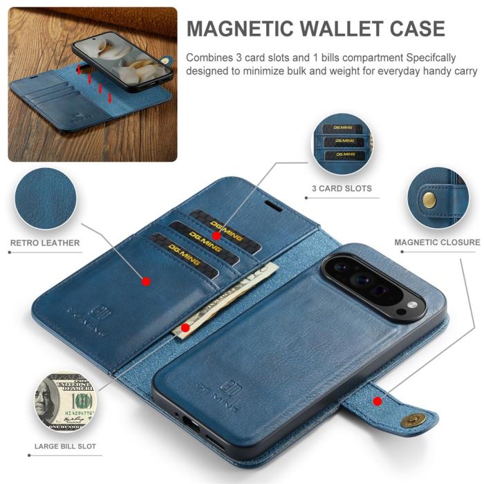Bild 4, DG.MING Google Pixel 10 Pro XL 2in1 Magnet Fodral / Skal Blå