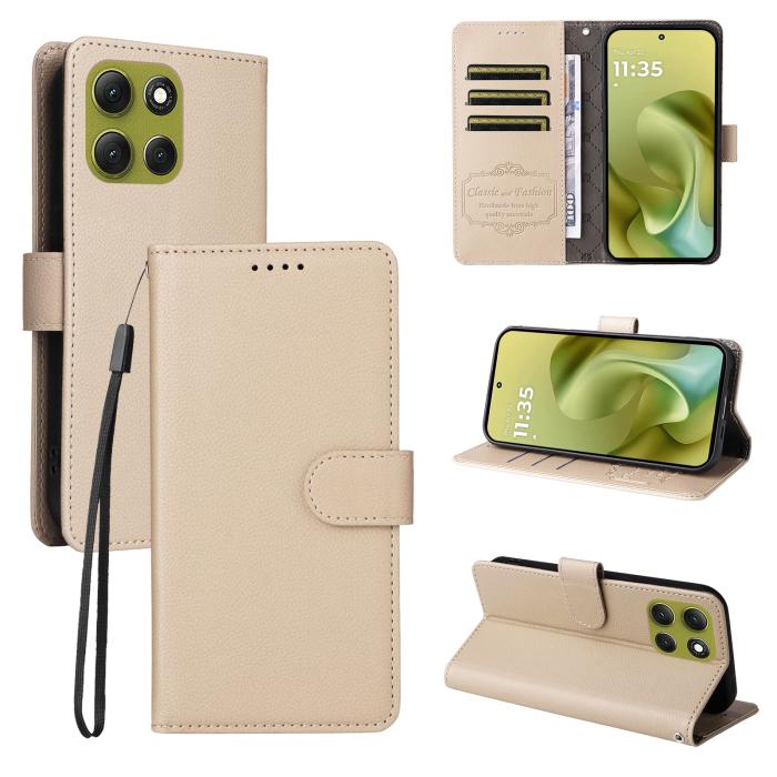 Bild 4, Motorola Moto G86 Power / G86 5G Fodral Läder Beige