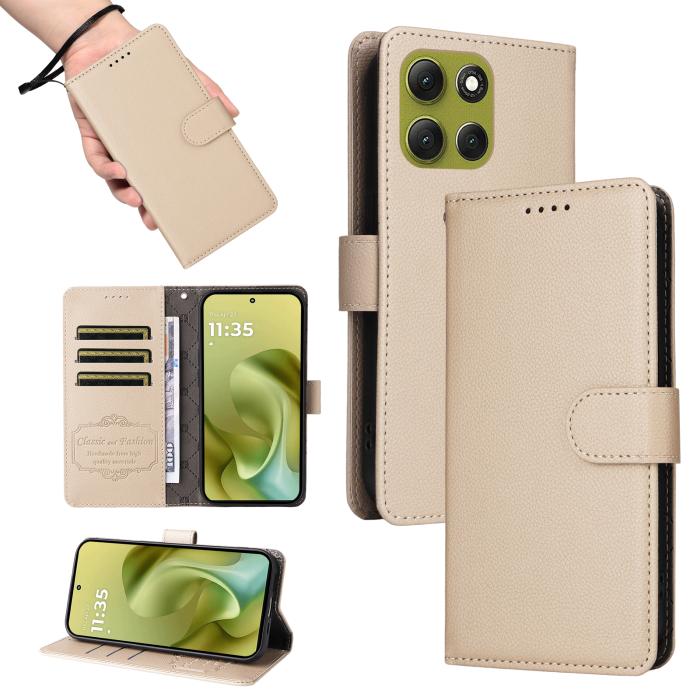 Bild 5, Motorola Moto G86 Power / G86 5G Fodral Läder Beige