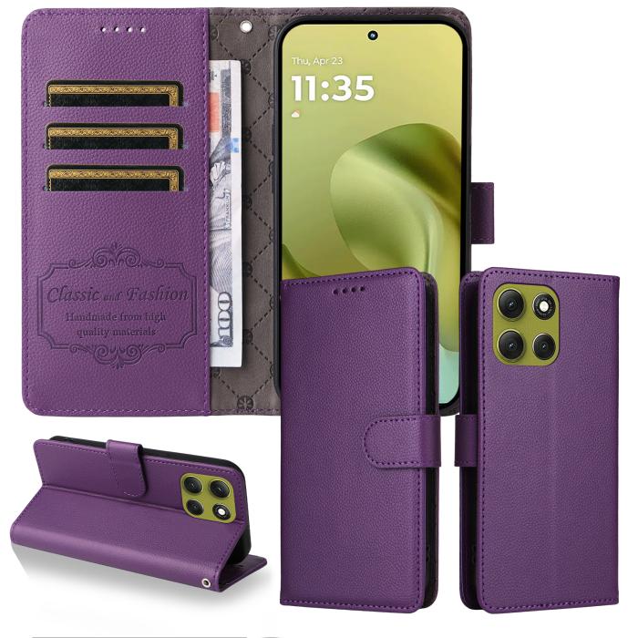 Bild 3, Motorola Moto G86 Power / G86 5G Fodral Läder Lila