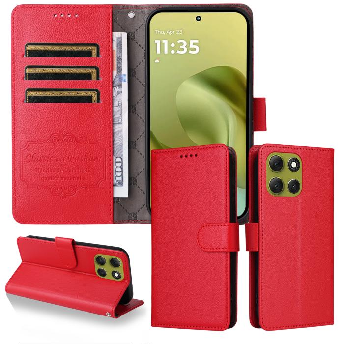 Bild 3, Motorola Moto G86 Power / G86 5G Fodral Läder Röd