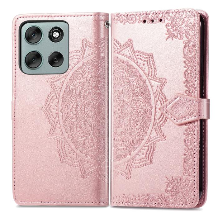 Bild 2, Motorola Moto G56 5G Fodral Mandala Läder Roséguld