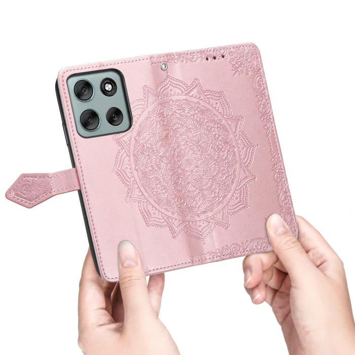 Bild 5, Motorola Moto G56 5G Fodral Mandala Läder Roséguld