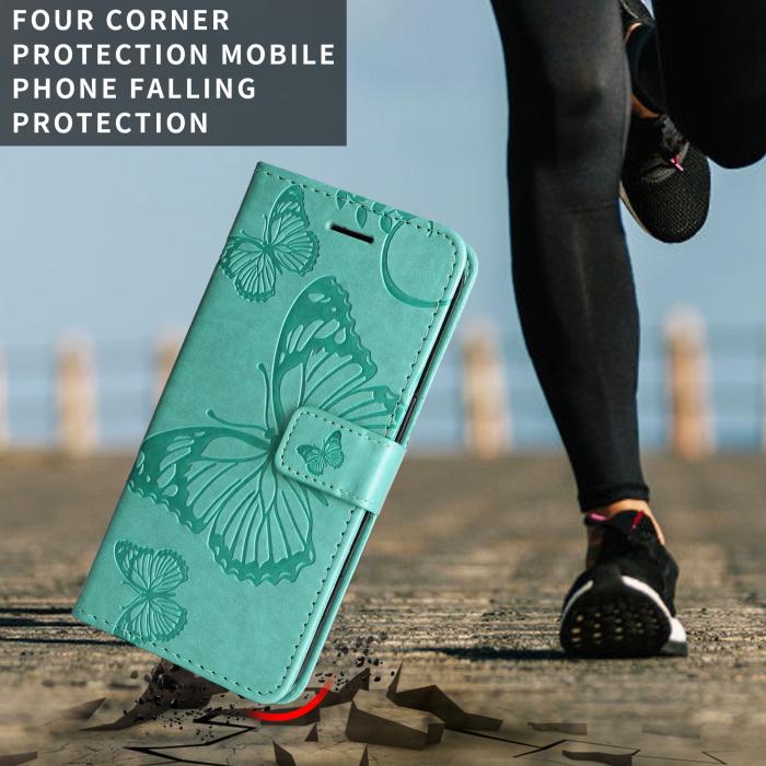 Bild 4, Motorola Moto G86 Power/G86 5G Fodral Fjäril Tryck Grön