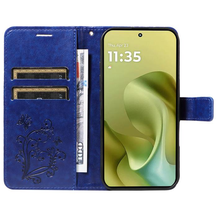 Bild 2, Motorola Moto G86 Power/G86 5G Fodral Fjäril Tryck Blå