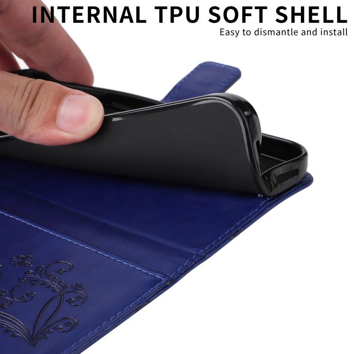 Bild 4, Motorola Moto G86 Power/G86 5G Fodral Fjäril Tryck Blå