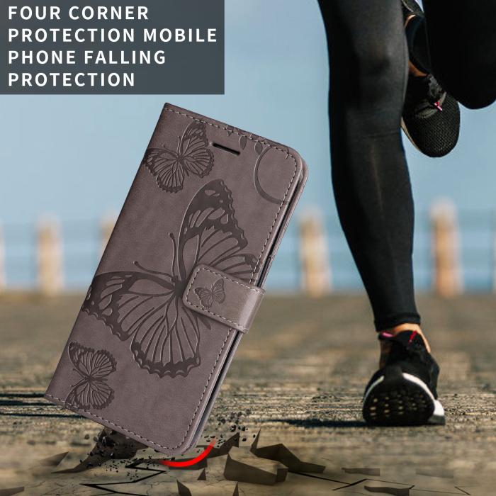 Bild 5, Motorola Moto G86 Power/G86 5G Fodral Fjäril Tryck Grå