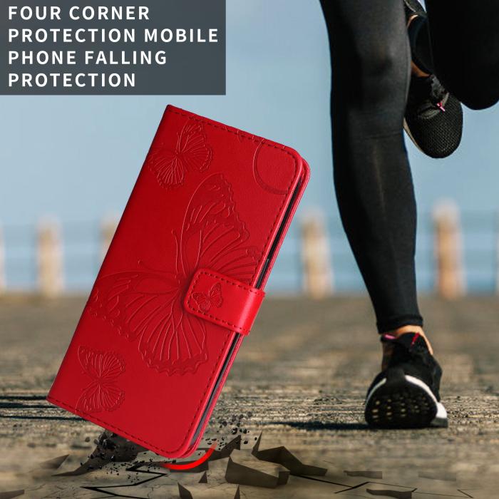 Bild 6, Motorola Moto G86 Power/G86 5G Fodral Fjäril Tryck Röd