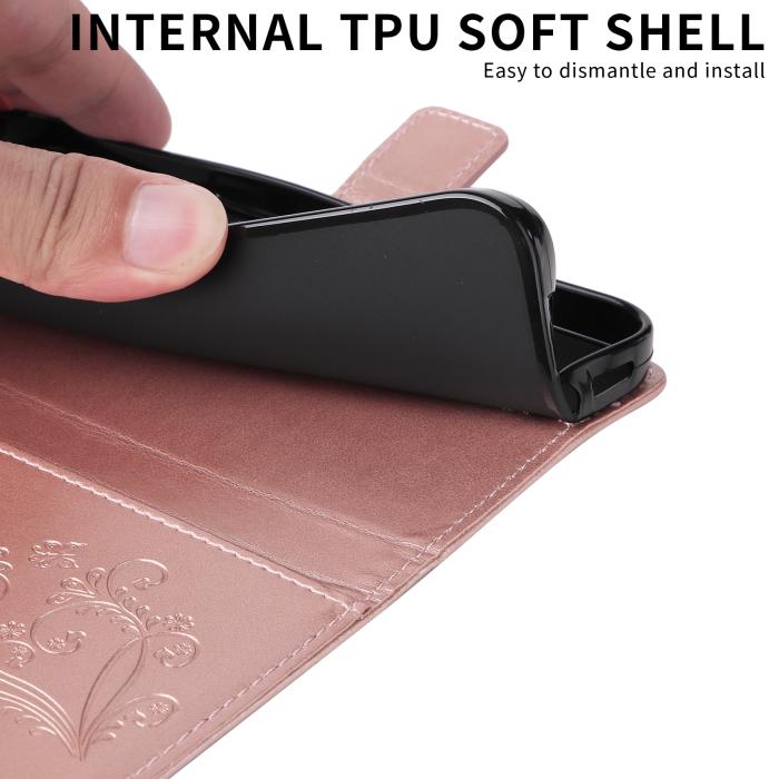 Bild 4, Motorola Moto G86 Power/G86 5G Fodral Fjäril Tryck Roséguld