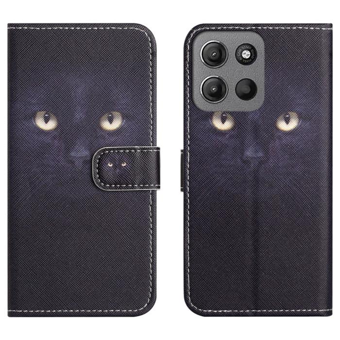 Bild 1, Motorola Moto G86 Power/G86 5G Fodral Läder Katt Ögon