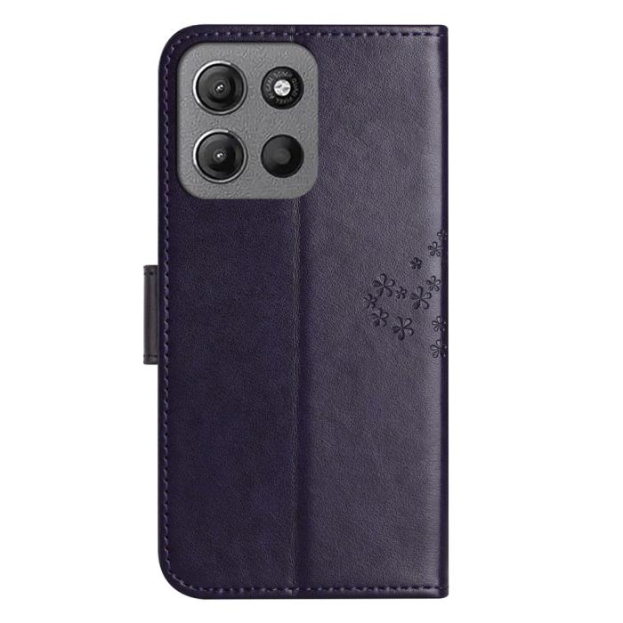 Bild 5, Motorola Moto G86 Power/G86 5G Fodral Träd Tryck Mörk Lila