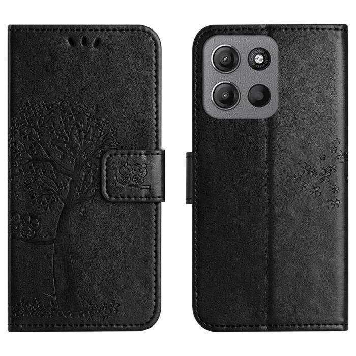 Bild 1, Motorola Moto G86 Power/G86 5G Fodral Träd Tryck Svart