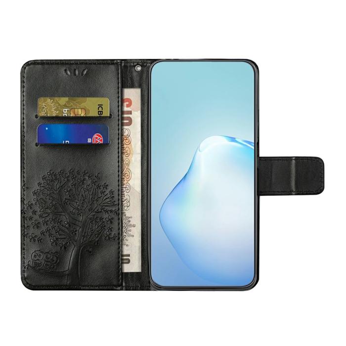 Bild 2, Motorola Moto G86 Power/G86 5G Fodral Träd Tryck Svart