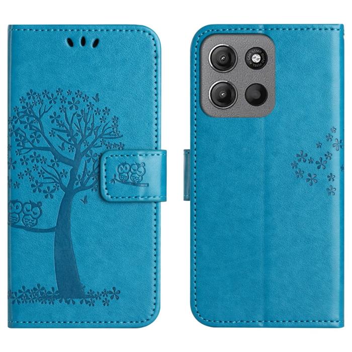 Bild 1, Motorola Moto G86 Power/G86 5G Fodral Träd Tryck Blå