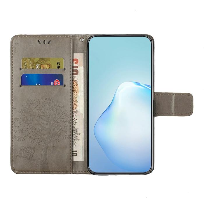 Bild 2, Motorola Moto G86 Power/G86 5G Fodral Träd Tryck Grå
