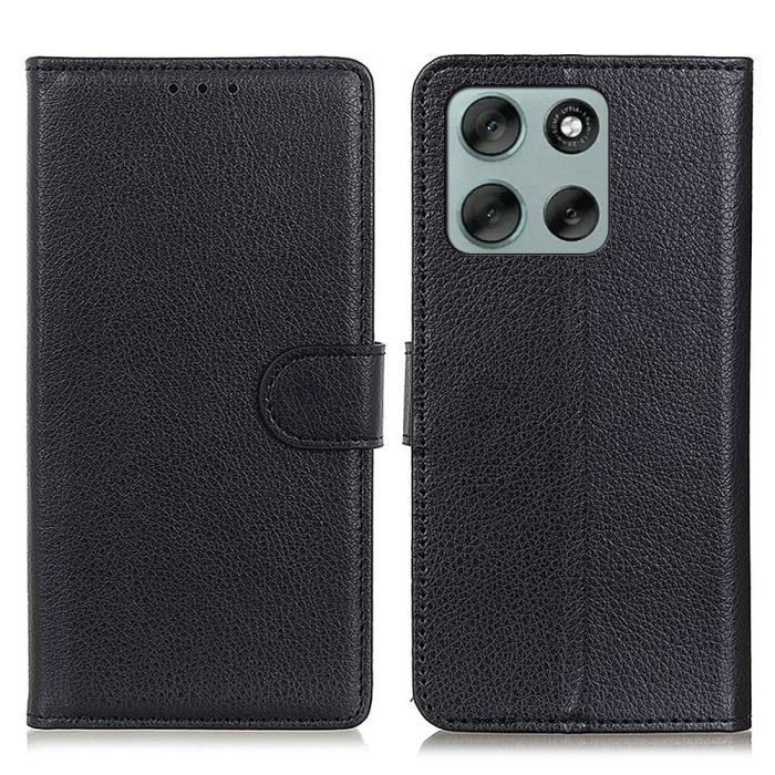 Bild 1, Motorola Moto G56 5G Fodral Litchi Läder Svart