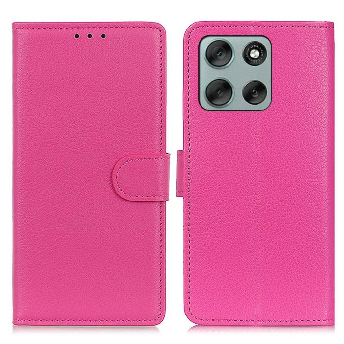 Bild 1, Motorola Moto G56 5G Fodral Litchi Läder Rosa