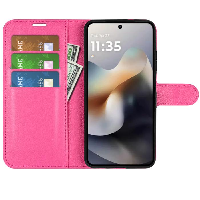 Bild 5, Motorola Moto G56 5G Fodral Litchi Läder Rosa