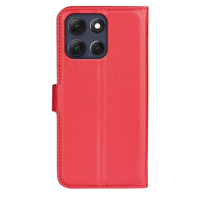 Bild 3, Motorola Moto G86 5G Fodral Litchi Läder Röd