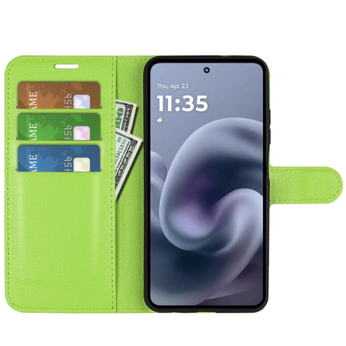 Bild 5, Motorola Moto G86 5G Fodral Litchi Läder Grön