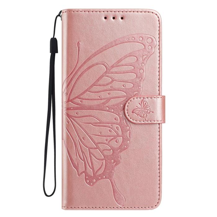 Bild 4, Motorola Moto G56 5G Fodral Fjäril Tryck Roséguld