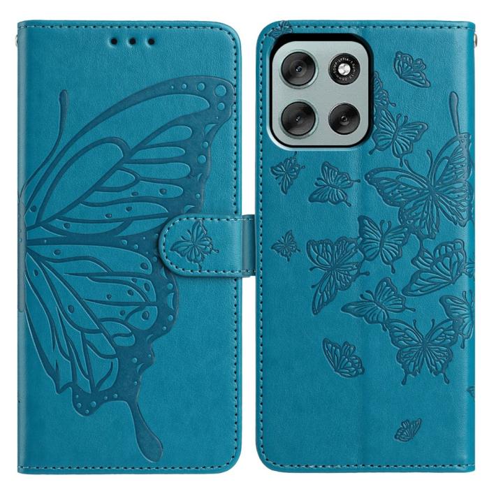 Bild 1, Motorola Moto G56 5G Fodral Fjäril Tryck Blå