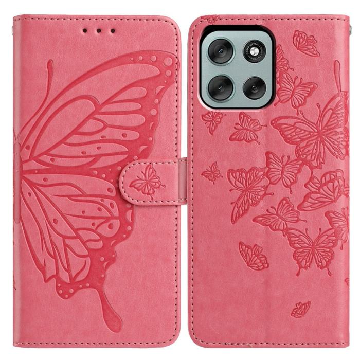 Bild 1, Motorola Moto G56 5G Fodral Fjäril Tryck Rosa