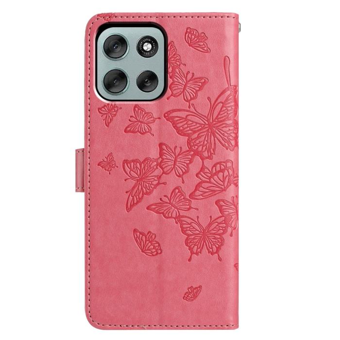 Bild 5, Motorola Moto G56 5G Fodral Fjäril Tryck Rosa