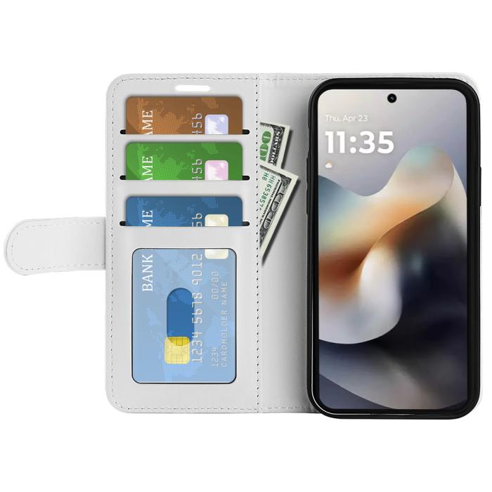 Bild 5, Motorola Moto G56 5G Fodral Crazy Horse Läder Vit