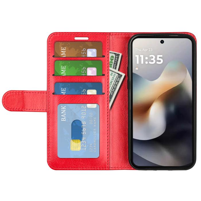 Bild 5, Motorola Moto G56 5G Fodral Crazy Horse Läder Röd