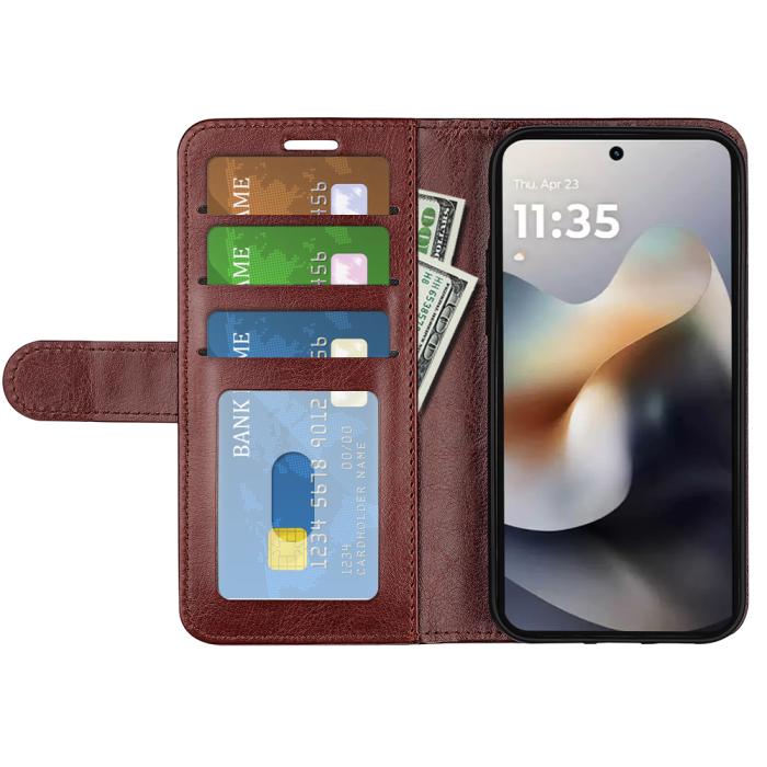 Bild 5, Motorola Moto G56 5G Fodral Crazy Horse Läder Brun