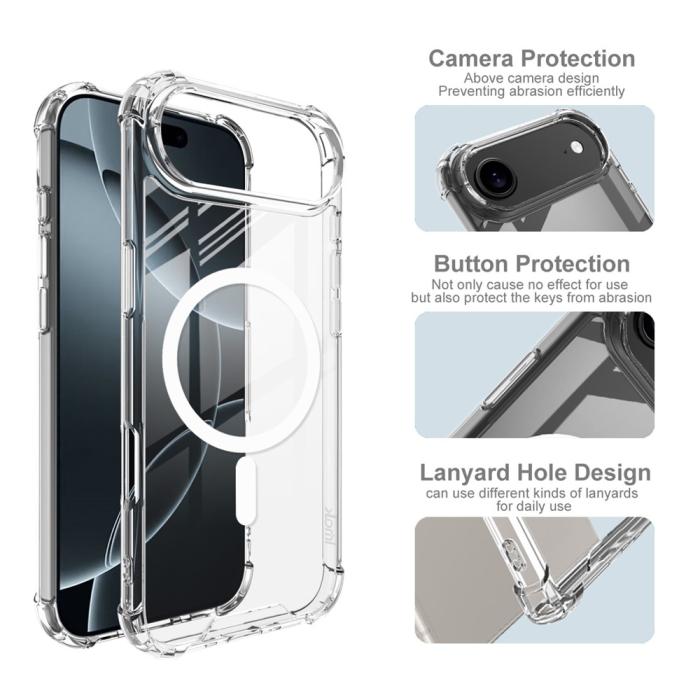 Bild 5, IMAK iPhone 17 Air Skal MagSafe Shockproof Transparent