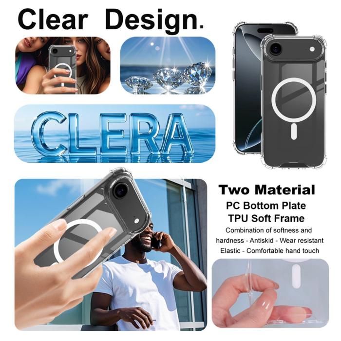 Bild 6, IMAK iPhone 17 Air Skal MagSafe Shockproof Transparent