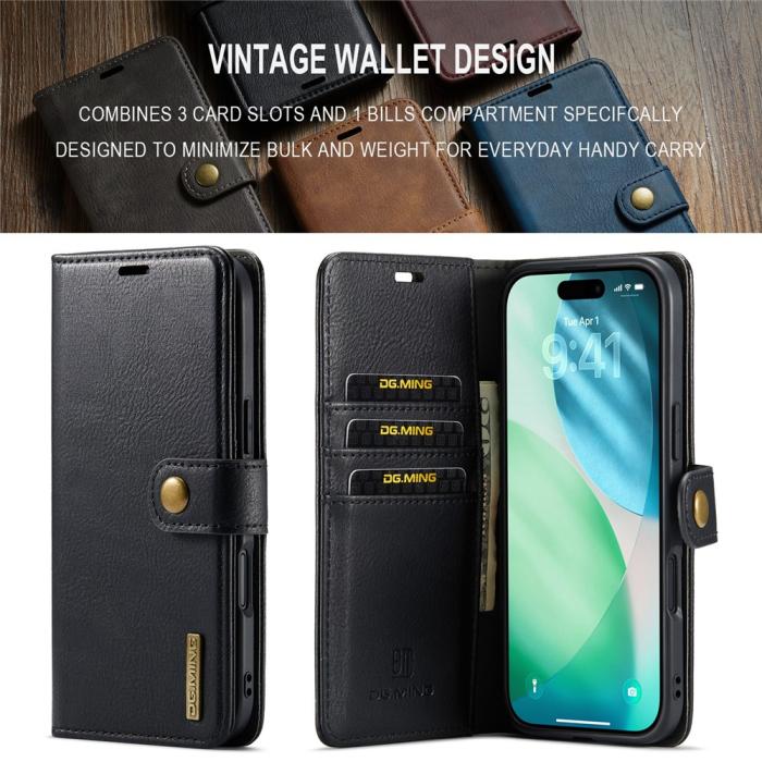 Bild 6, DG.MING iPhone 17 Air 2in1 Magnet Fodral / Skal Svart