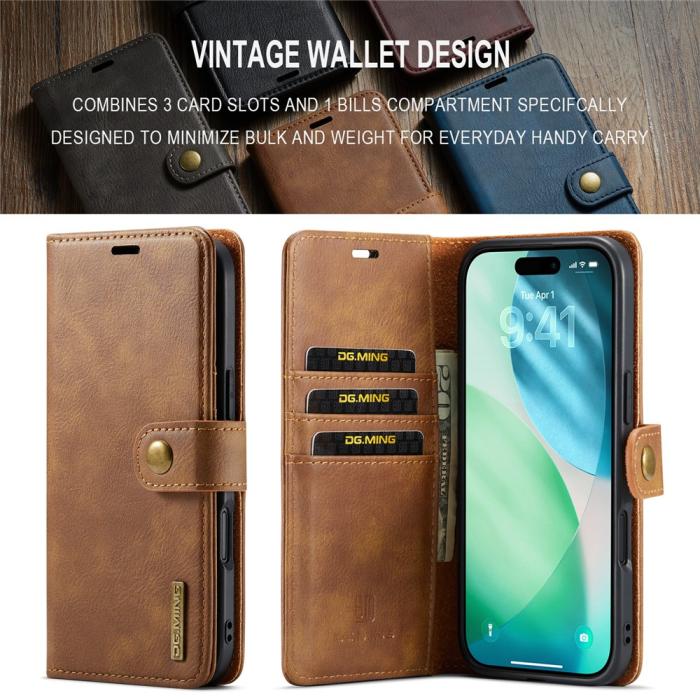 Bild 6, DG.MING iPhone 17 Air 2in1 Magnet Fodral / Skal Brun