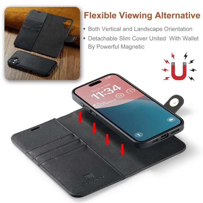 Bild 5, DG.MING iPhone 17 2in1 Magnet Fodral / Skal Svart