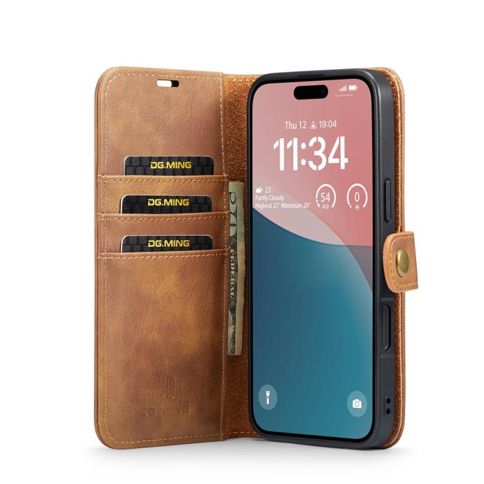 Bild 2, DG.MING iPhone 17 2in1 Magnet Fodral / Skal Brun