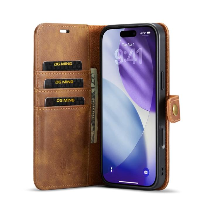 Bild 2, DG.MING iPhone 17 Pro 2in1 Magnet Fodral / Skal Brun